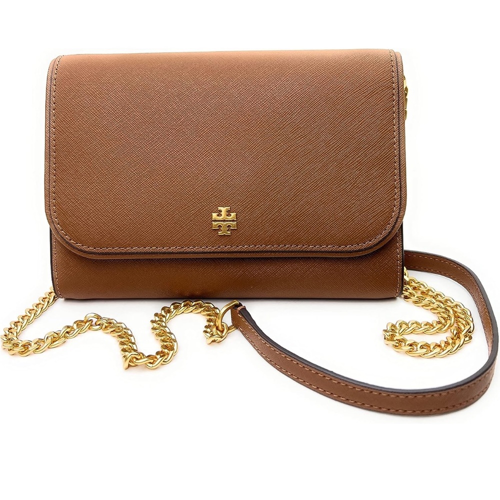 Tory Burch Emerson Chain Wallet Leather Cross Body Bag